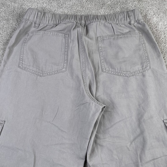 Aeropostale Pants Womens Medium Short Grey Canvas Utility Cargo Wide Leg Baggy - Picture 15 of 16